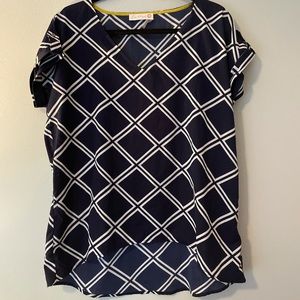 Dahyla Navy Geometric Blouse size Large